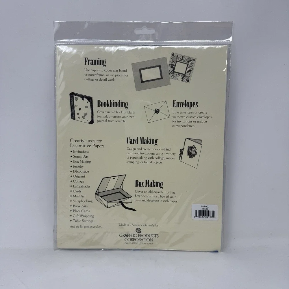 Black Ink Decorative Paper Pack - Blues IN-9907 - (5) 8x10